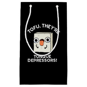 Tofu. Sie sind Zungendepressiva Nahrungsquelle dun Kleine Geschenktüte