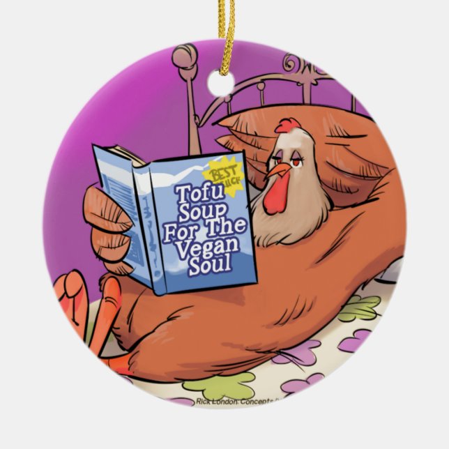 Tofu Vegan Soul Funny Keramik Ornament (Vorne)