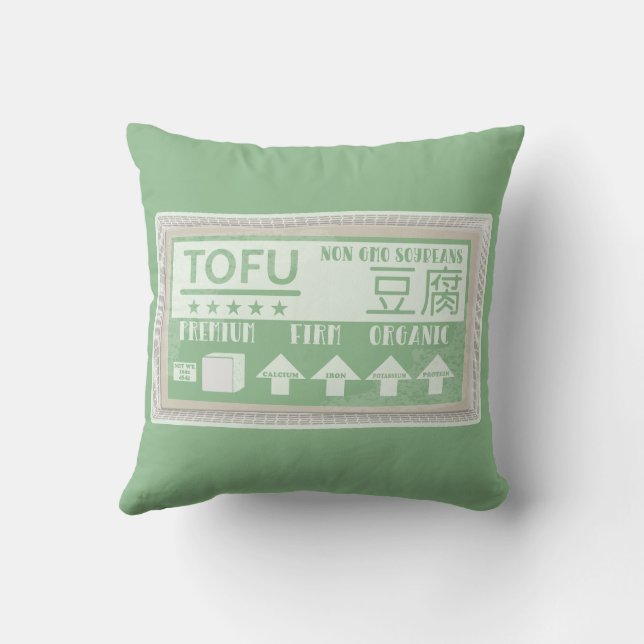 Tofu Vegan Vegetarisches Essen Kissen (Rückseite)