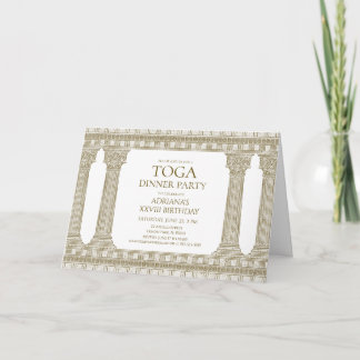 Toga Birthday Dinner Party mit eleganten Säulen Einladung