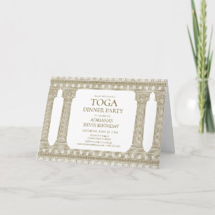 Toga-Geburtstags-Dinnerparty mit eleganten Säulen Einladung