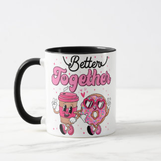 Together Coffee & Donut Valentine Design • Cute Ka Tasse