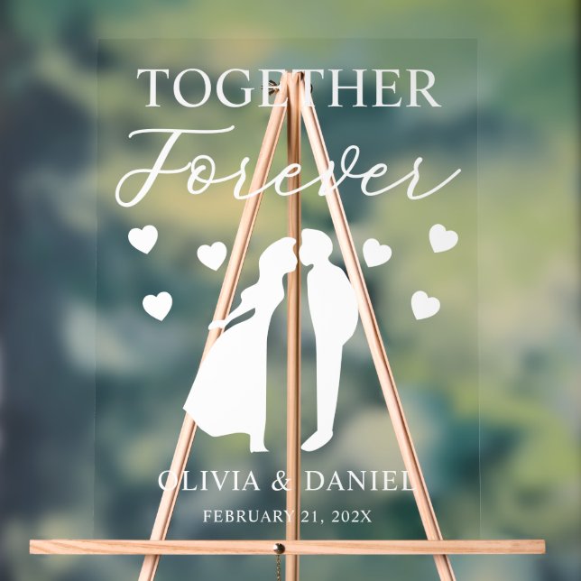 Together Forever Custom Wedding Acrylschild (Neutral)