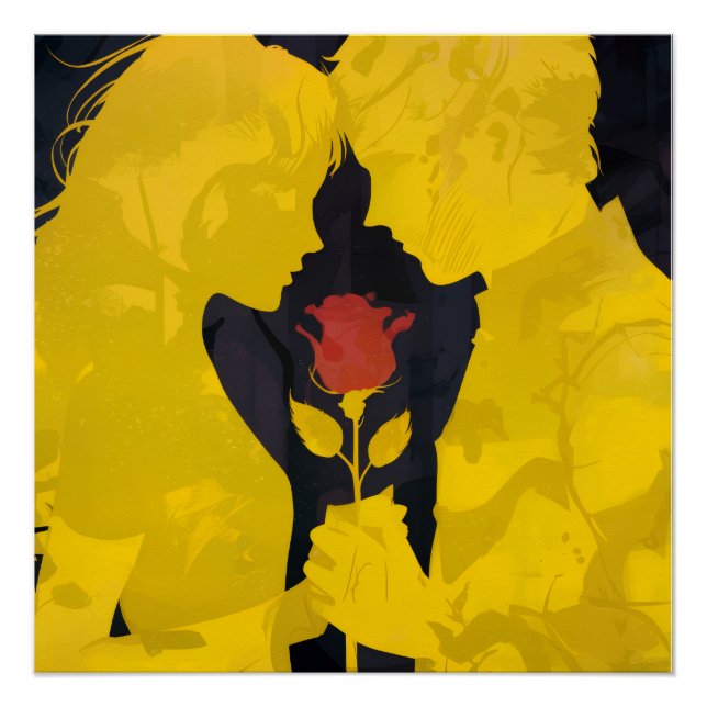 Together in Love- Romantic Love Illustration Poster (Vorderseite)
