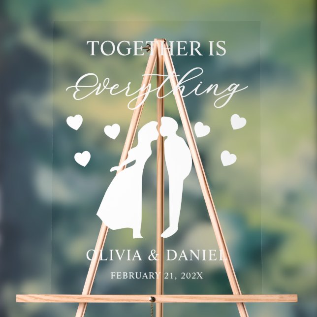 Together is Everything Custom Wedding Acrylschild (Neutral)