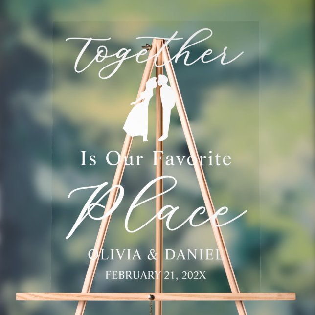 Together Is Our Favorite Place Wedding Welcome Acrylschild (Neutral)