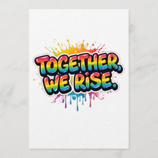 Together We Rise Rainbow Quote Design Einladung