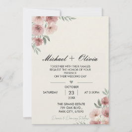 Together with Their Families Wedding Invitation Wo