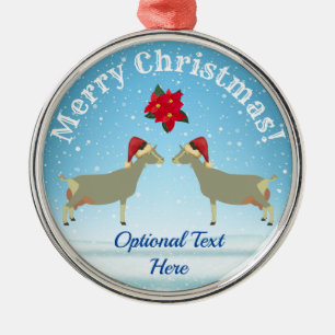Toggenburg Dairy Goat Weihnachten im Schnee Ornament Aus Metall
