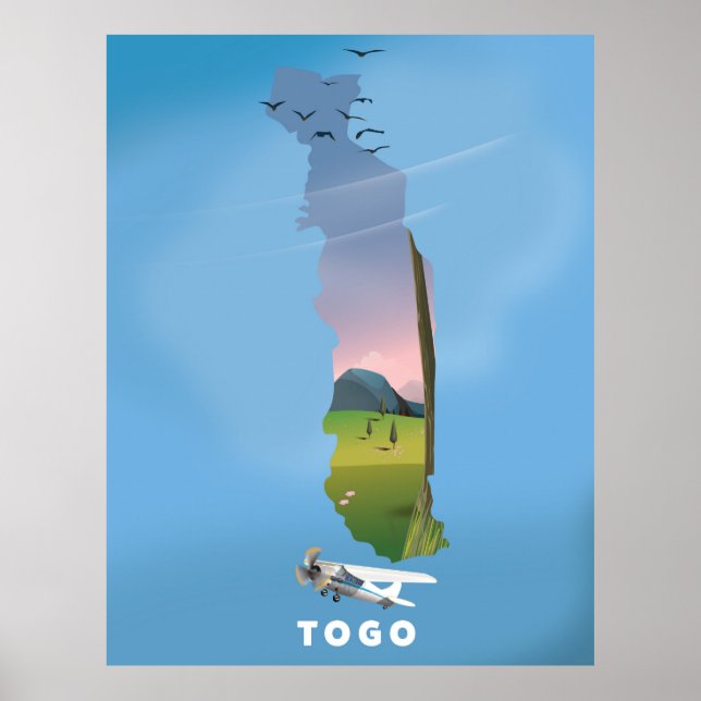 Togo African map travel print Poster (Vorne)