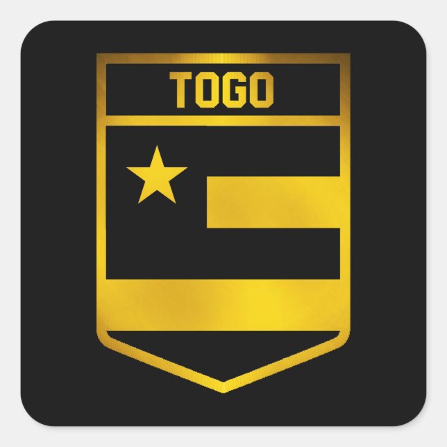 Togo Emblem Quadratischer Aufkleber (Vorderseite)