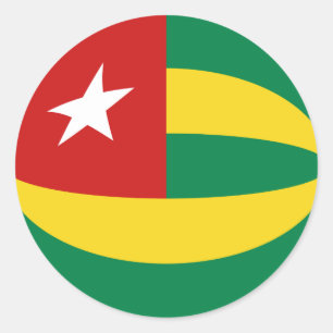 Togo Fischaugen-Flaggen-Aufkleber Runder Aufkleber