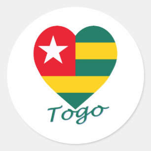 Togo Flag Herz Runder Aufkleber