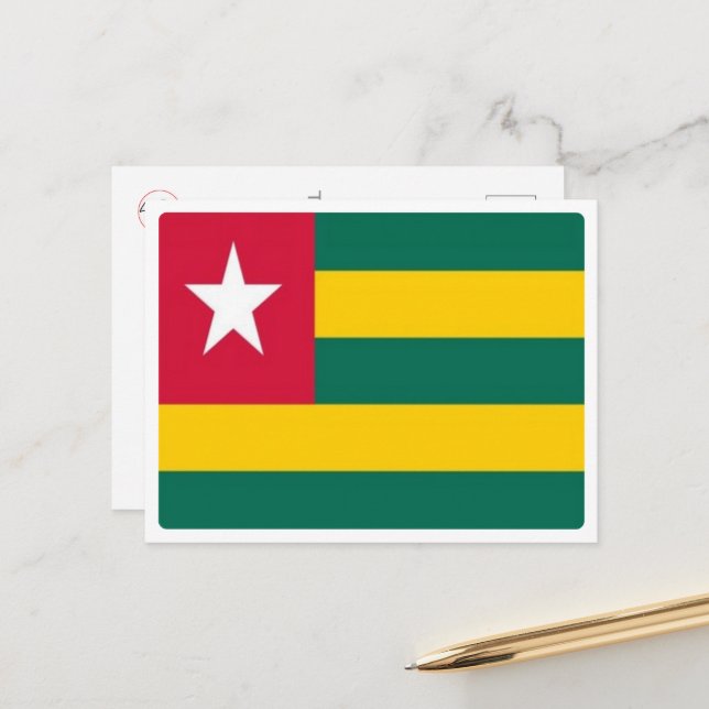Togo - Flag - Postkarte (Vorderseite/Rückseite Beispiel)