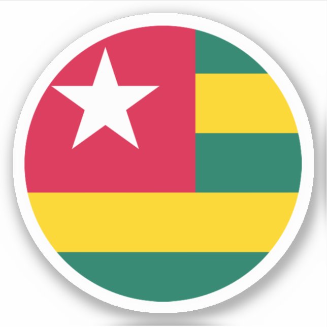 Togo Flag Round Aufkleber (Vorderseite)