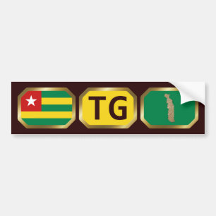 Togo-Flagge-Karte-Code-Aufkleber Autoaufkleber
