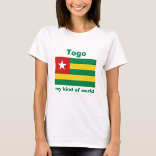 Togo-Flagge + Karte + Text-T-Shirt T-Shirt