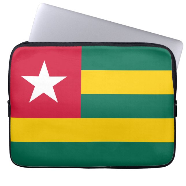 Togo-Flagge Laptopschutzhülle (Vorderseite)