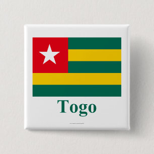 Togo-Flagge mit Namen Button