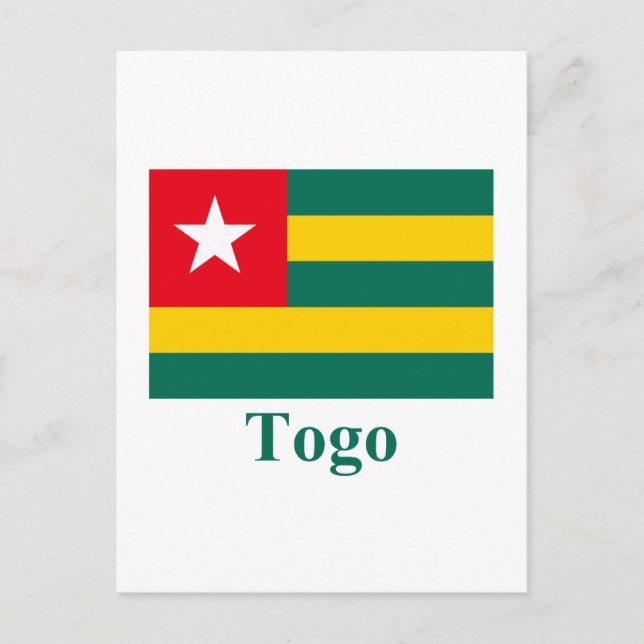 Togo-Flagge mit Namen Postkarte (Vorderseite)