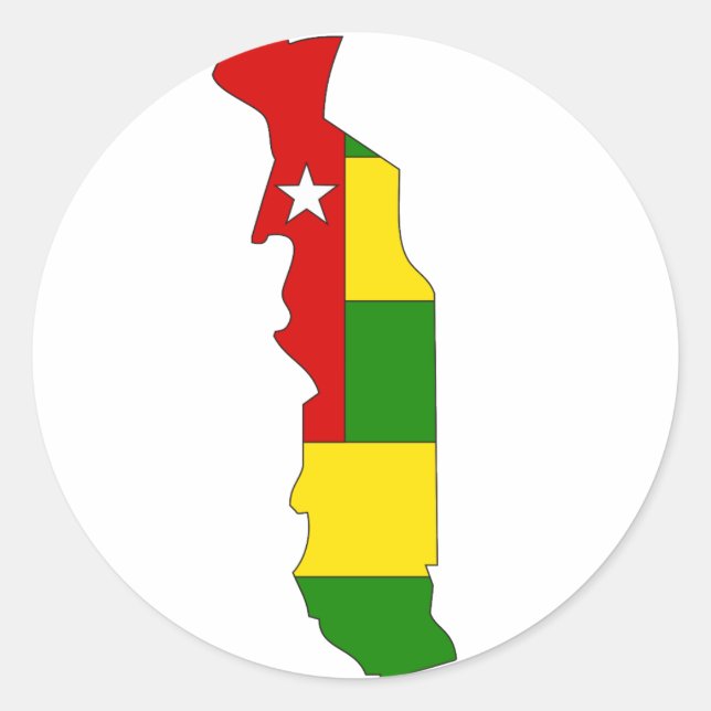 Togo-Flaggenplan Runder Aufkleber (Vorderseite)
