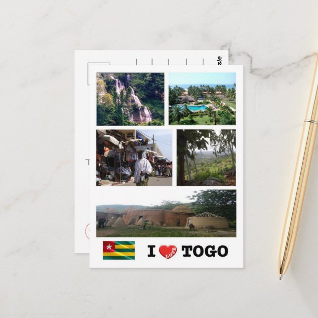 Togo - I Liebe - Postkarte (Vorderseite/Rückseite Beispiel)