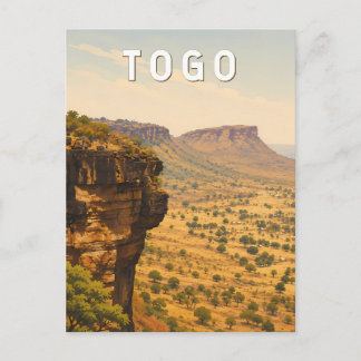 Togo Illustration Reise Kunst Vintage Postkarte