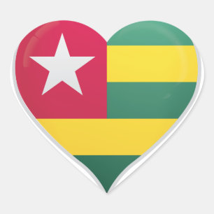 Togo-Liebe-Fahne Herz-Aufkleber