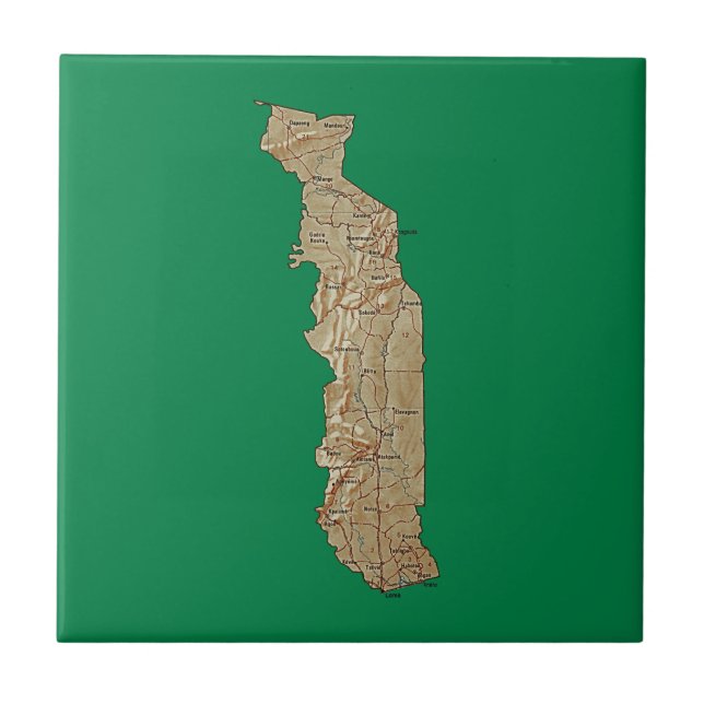 Togo Map Tile Fliese (Vorderseite)