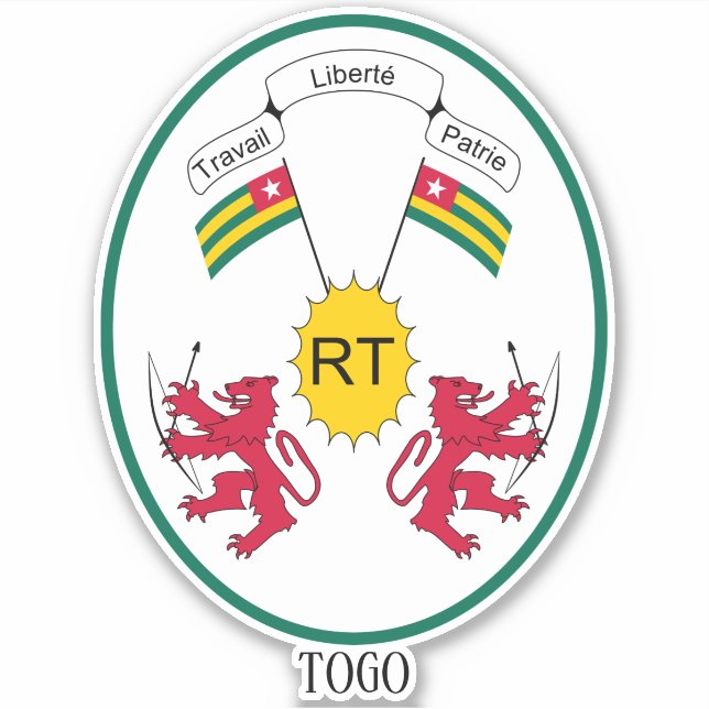 Togo National Emblem Patriotic Aufkleber (Vorderseite)