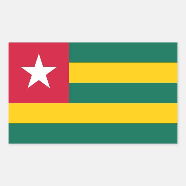 Togo Rechteckiger Aufkleber (Vorderseite)