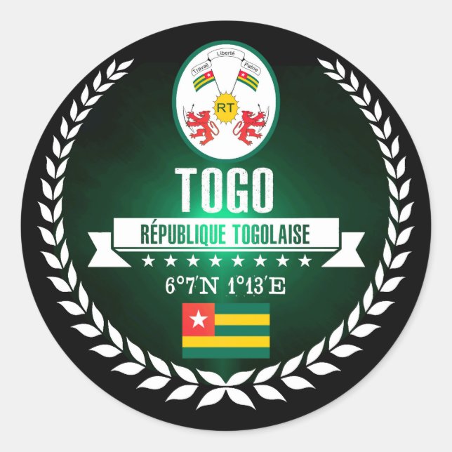 Togo Runder Aufkleber (Vorderseite)