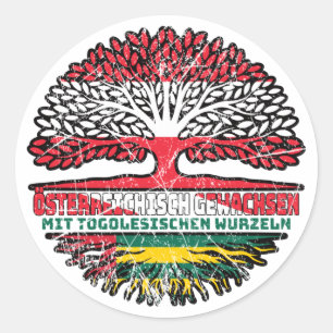 Togo Togoisch Österreichisch Baum Runder Aufkleber