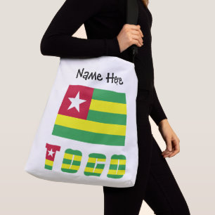 Togo und Togolesische Flagge Personalisiert  Tragetaschen Mit Langen Trägern