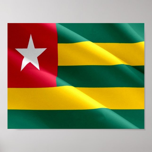 Togo - Waving Flag - Poster (Vorne)