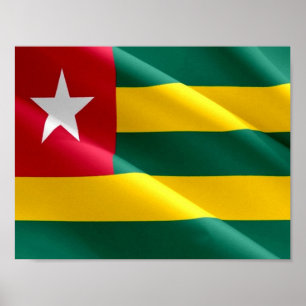 Togo - Winkende Flagge - Poster