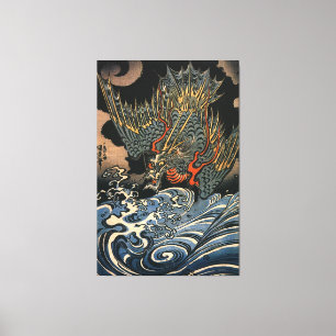 Toile 海 龍, 国 芳, Dragon de mer, Kuniyoshi, Ukiyo-e