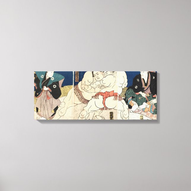 Toile 相 撲, 国 貞 lutte Smou, Kunisada, Ukiyo-e (Recto)