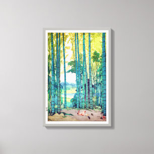 Toile 竹 林, Bambou, Hiroshi Yoshida, Bois