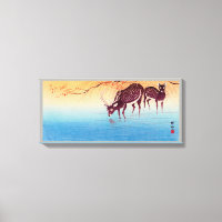 鹿, 小 原 古 邨 Deer, Ohara Koson, Ukiyo-e