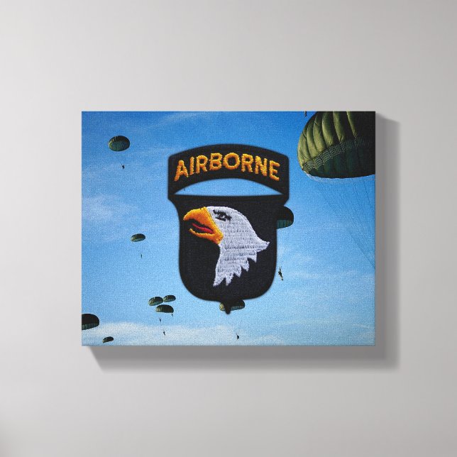 Toile 101e ABN Airborne hurlant Aigles vétérans Vets (Recto)