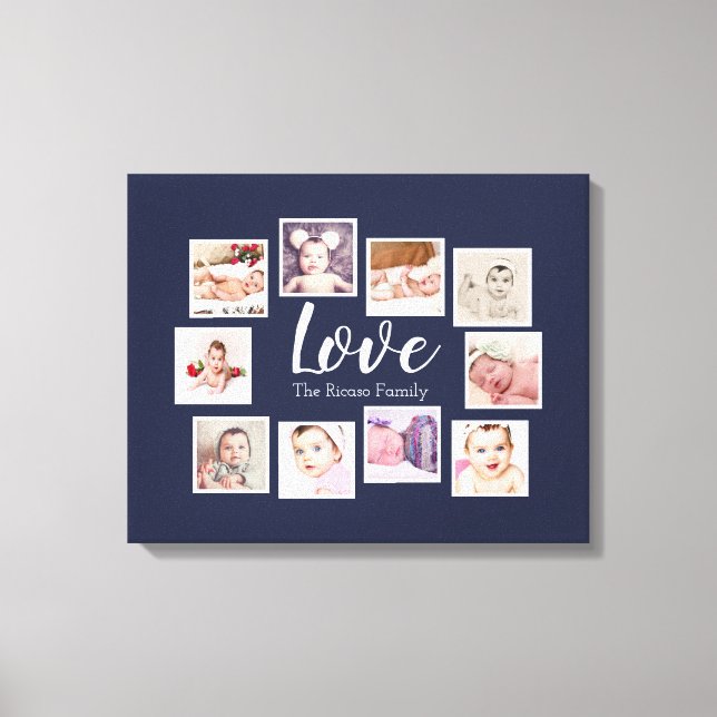 Toile 10 Photo Collage Love Family (Recto)