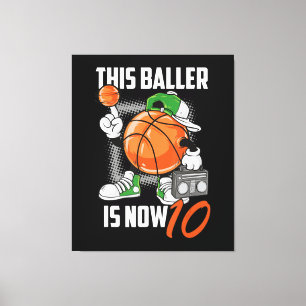 Toile 10e Birthday Basketball Leyer Funny 10 Years Old