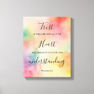 Toile 11 x 14 Proverbes 3:5 Peinture murale