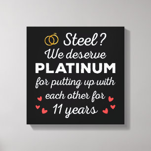 Toile 11e anniversaire Mariage I - Steel Funny Couple