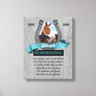 Toile 11x14 Horse Pet Memorial Wood Look Photo