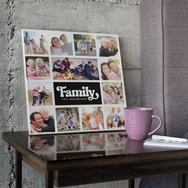 Toile 13 Photos Collage Famille Monogramme (Créateur téléchargé)