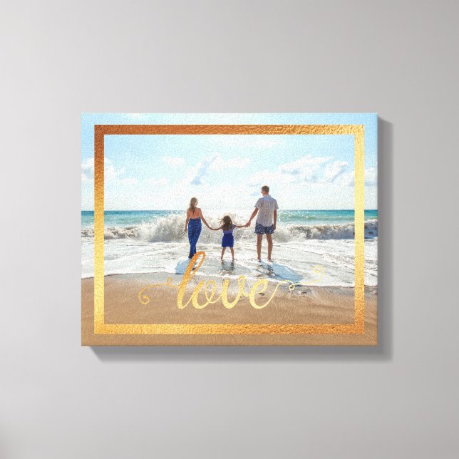 Toile 14x11 Love Typography avec Gold Frame (Recto)