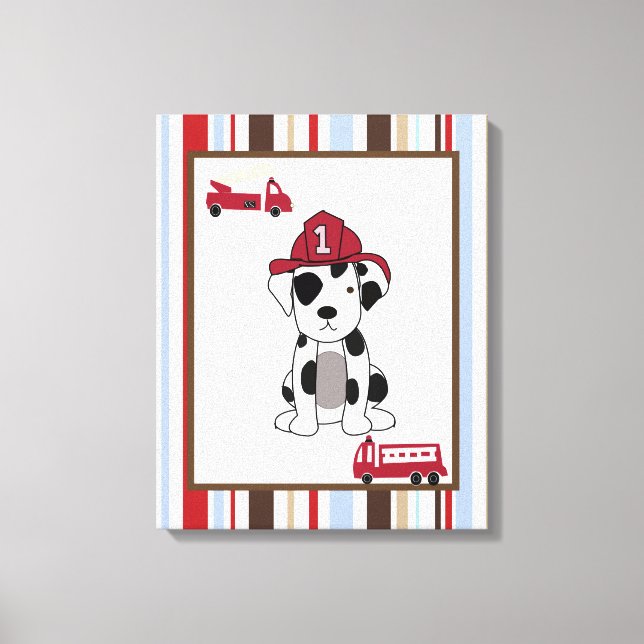 Toile 16x20 Canvas Art Nursery Print Nojo Fire Engine (Recto)