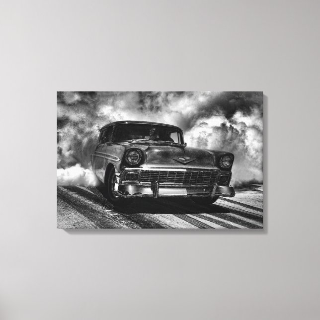 Toile 1956 Chevy Tri 5 Nomad Burn Out (Recto)